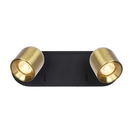 Encore 2 light wall light in black and brass finish