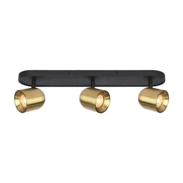 Encore 3 light ceiling light in black and brass finish