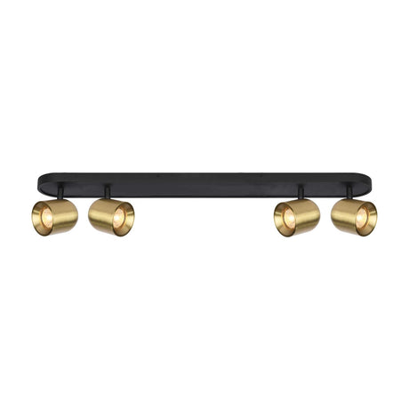 Encore 4 light ceiling light in black and brass finish