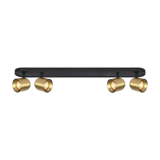 Encore 4 light ceiling light in black and brass finish