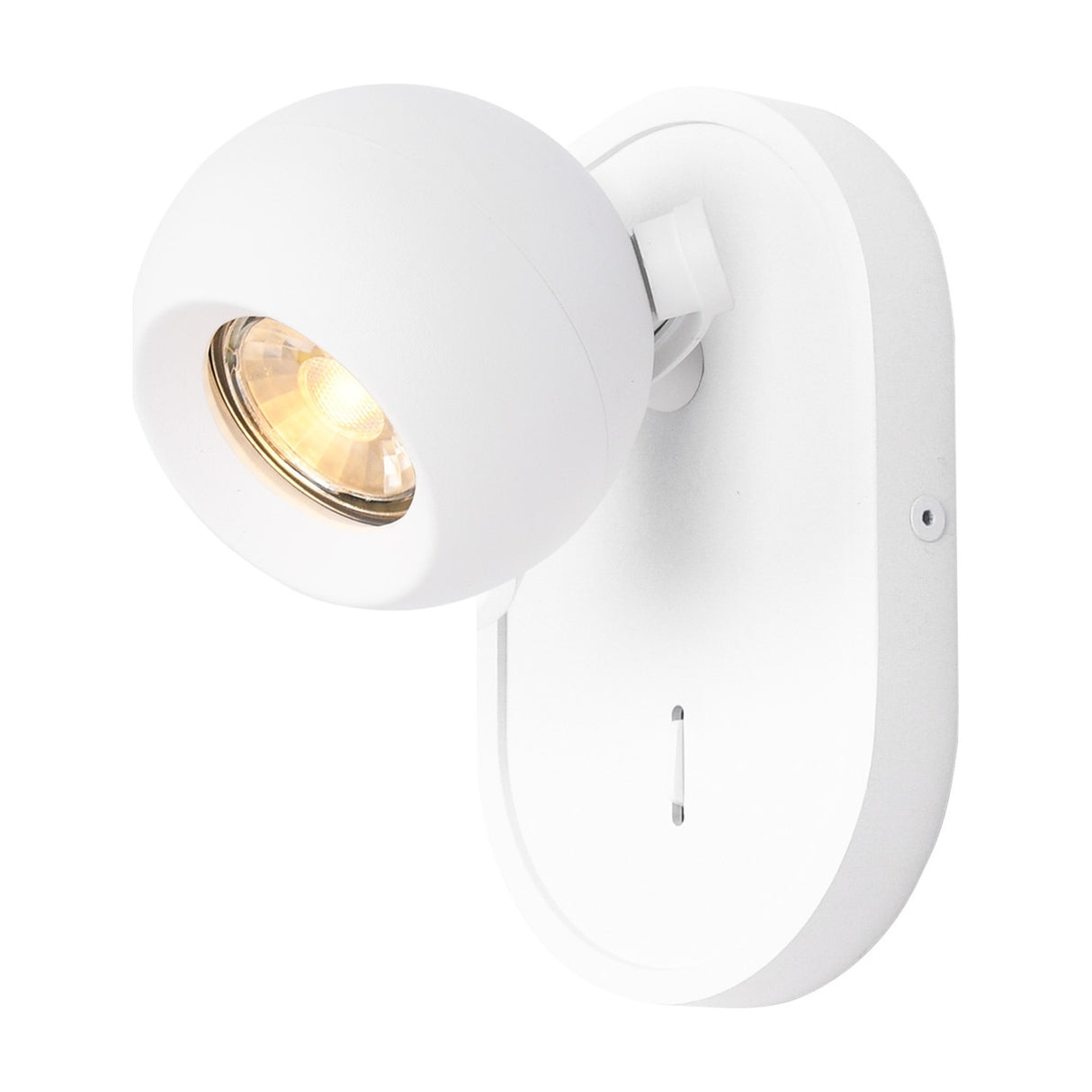 Lens wall light in white finish