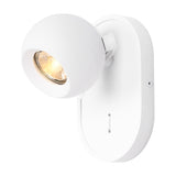 Lens wall light in white finish