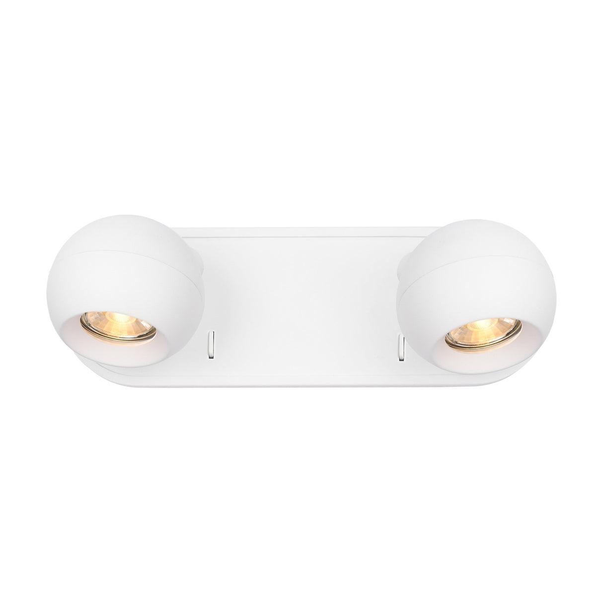 Lens 2 light wall light in white finish