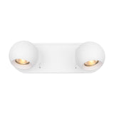 Lens 2 light wall light in white finish