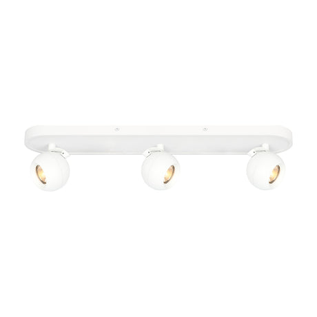 Lens 3 light ceiling light in white finish