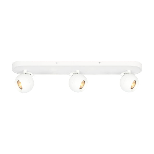 Lens 3 light ceiling light in white finish