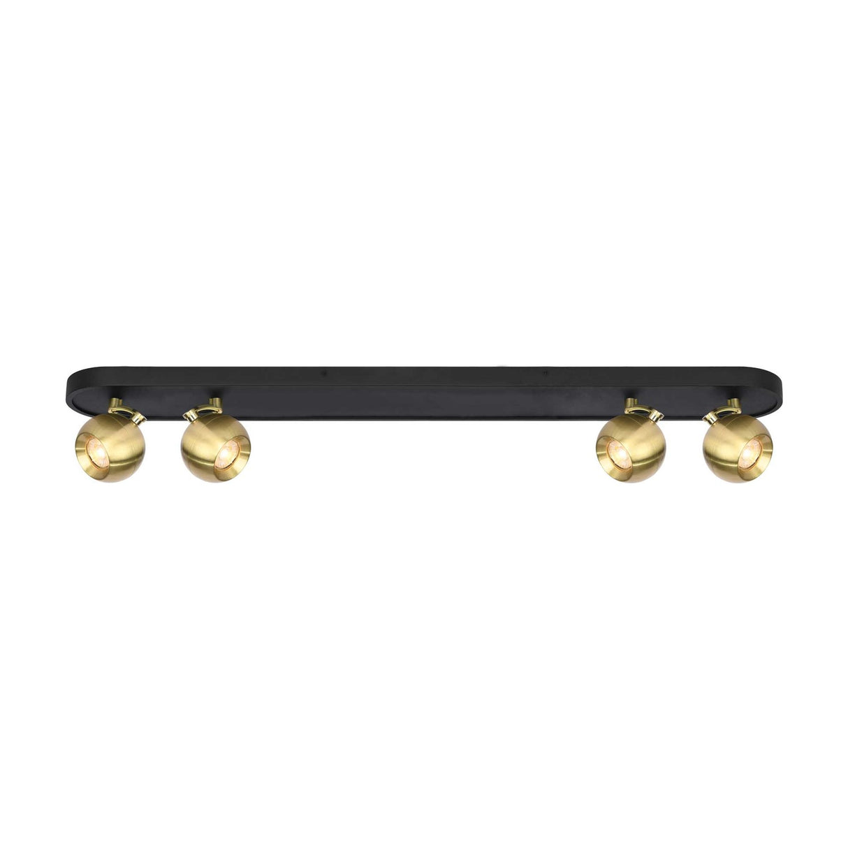 Lens 4 light ceiling light in black and brass finish