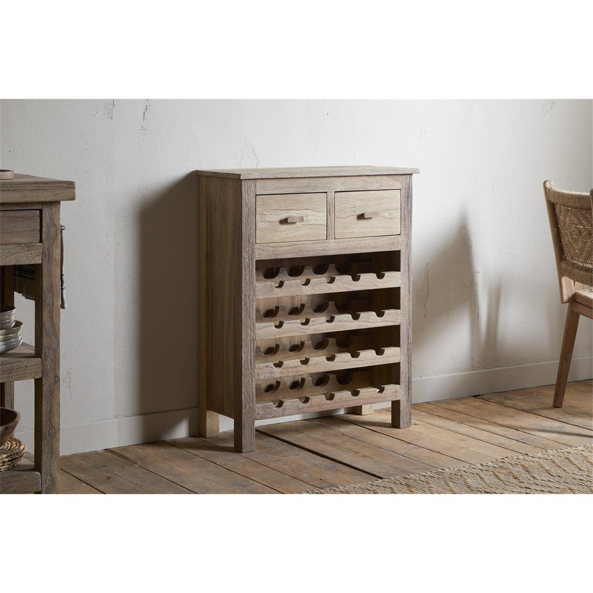 Shanthi Reclaimed Wood Wine Rack - Natural