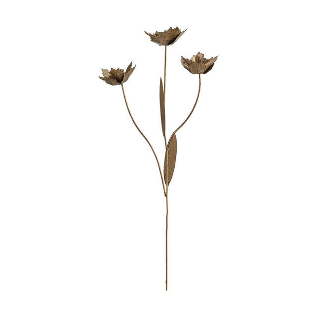 San Floral Faux Flower Stem - Antique Brass
