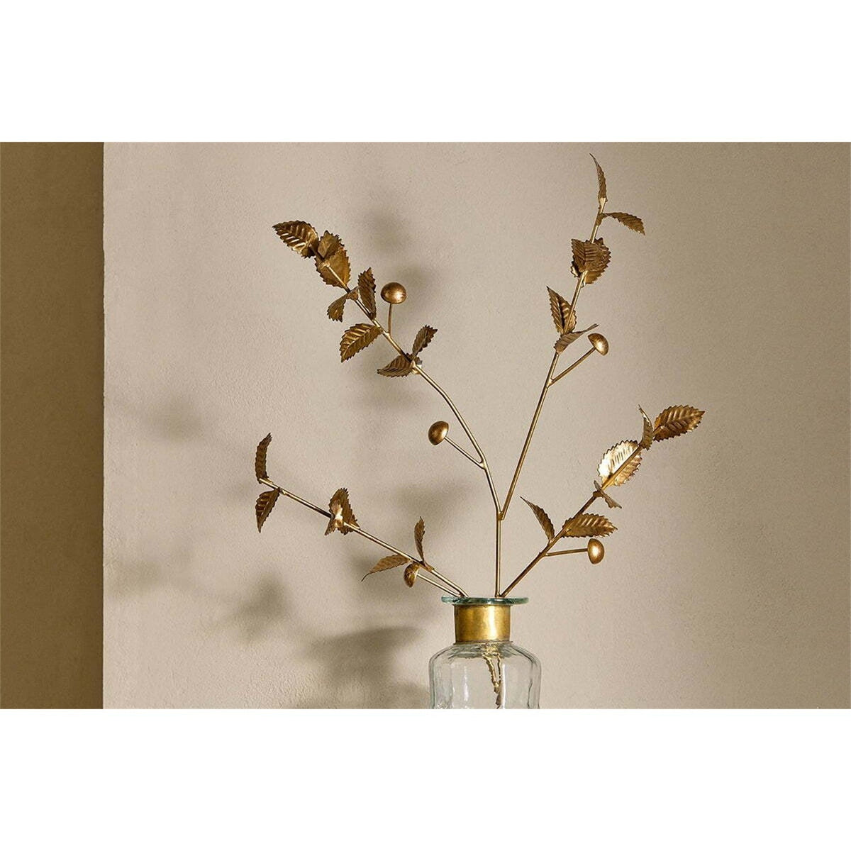 San Foliage Faux Flower Stem - Antique Brass