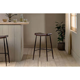 Samaira Leather Counter Stool - Dark Brown