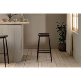 Samaira Leather Counter Stool - Dark Brown