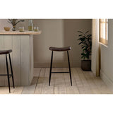 Samaira Leather Counter Stool - Dark Brown