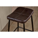 Samaira Leather Counter Stool - Dark Brown
