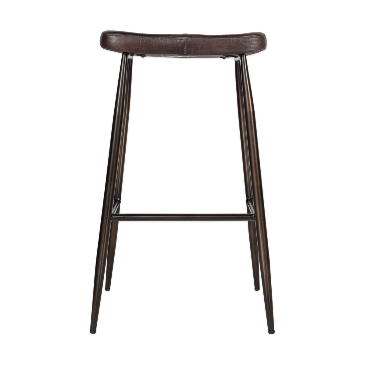 Samaira Leather Counter Stool - Dark Brown