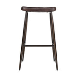Samaira Leather Counter Stool - Dark Brown