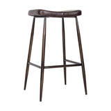 Samaira Leather Counter Stool - Dark Brown