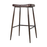 Samaira Leather Counter Stool - Dark Brown