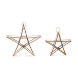 Sanwi Small Star Christmas Candle Holder - Antique Brass