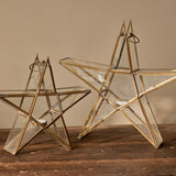 Sanwi Medium Star Christmas Candle Holder - Antique Brass