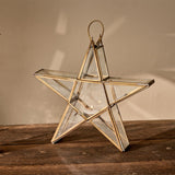 Sanwi Medium Star Christmas Candle Holder - Antique Brass