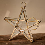 Sanwi Medium Star Christmas Candle Holder - Antique Brass