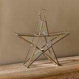 Sanwi Medium Star Christmas Candle Holder - Antique Brass