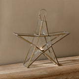 Sanwi Medium Star Christmas Candle Holder - Antique Brass