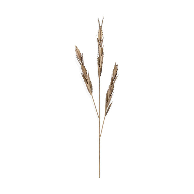 San Leaf Faux Flower Stem - Antique Brass