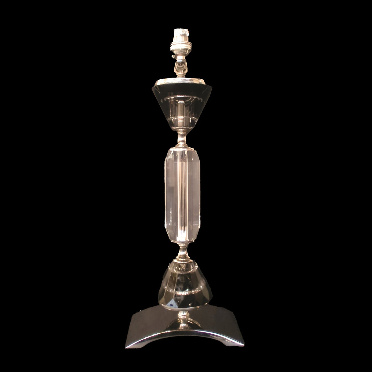 Bostin 1 Light Obelisk Crown Crystal Table Lamp - Nickel