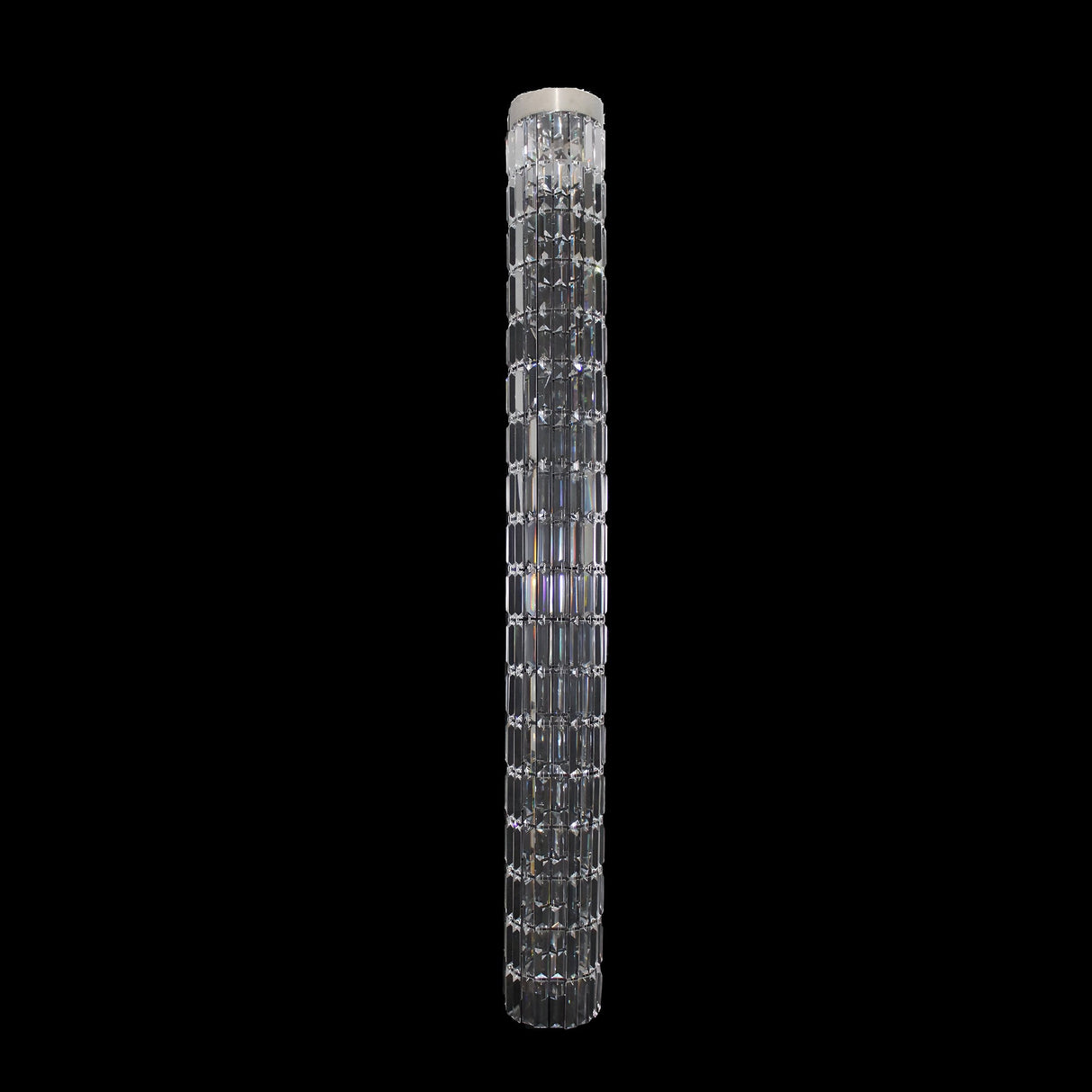 Luminique 1 Light Crystal Tube Flush Ceiling Light - Chrome
