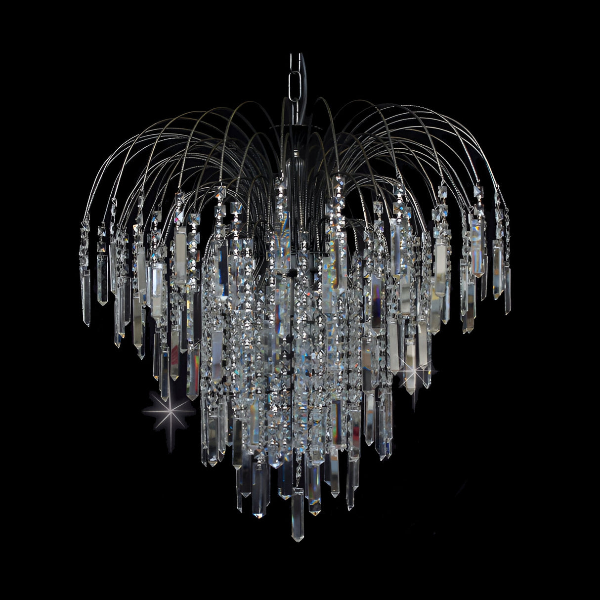 Streamlight 6 Light Large Strass Crystal Chandelier - Antique Nickel