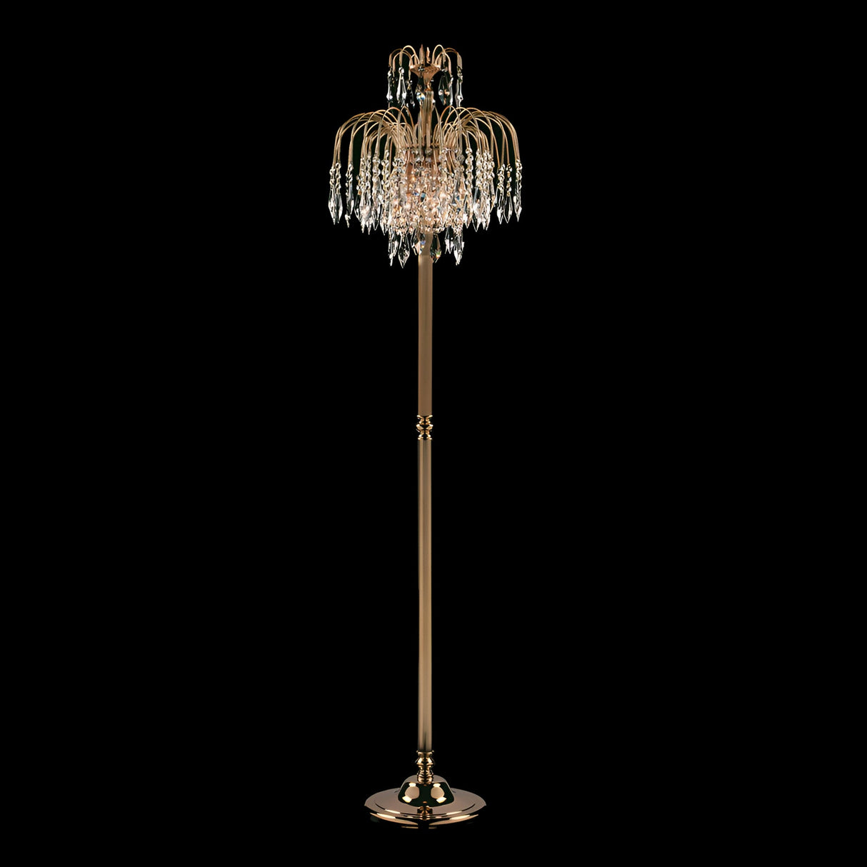 Streamlight 3 Light Strass Crystal Floor Lamp - Gold
