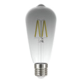 The Energizer 4W Dimmable LED ST64 Filament Bulb offers a vintage-style design with a smokey, teardrop-shaped glass enclosure. It features a dimmable function, an E27 silver screw base, and houses a zigzag filament pattern that emits cool white light at 4000K, adding classic charm to any space.