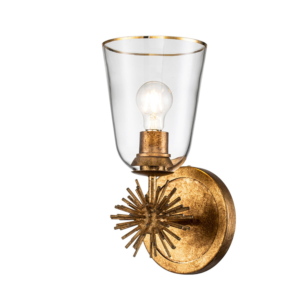 Staring 1 Light Wall Light - Distressed Gold