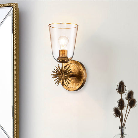 Staring 1 Light Wall Light - Distressed Gold