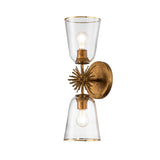 Staring 2 Light Wall Light - Distressed Gold