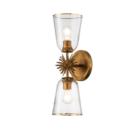 Staring 2 Light Wall Light - Distressed Gold