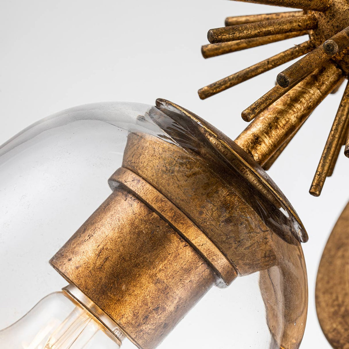 Staring 2 Light Wall Light - Distressed Gold