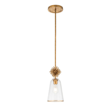 Staring 1 Light Pendant Light - Distressed Gold