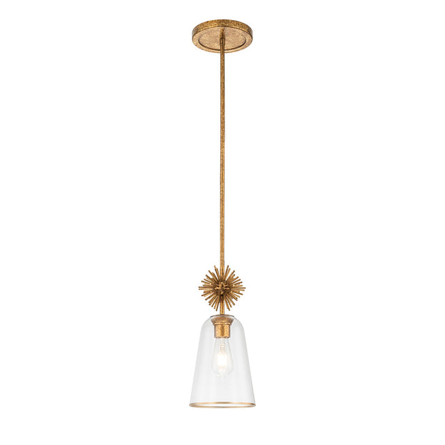 Staring 1 Light Pendant Light - Distressed Gold