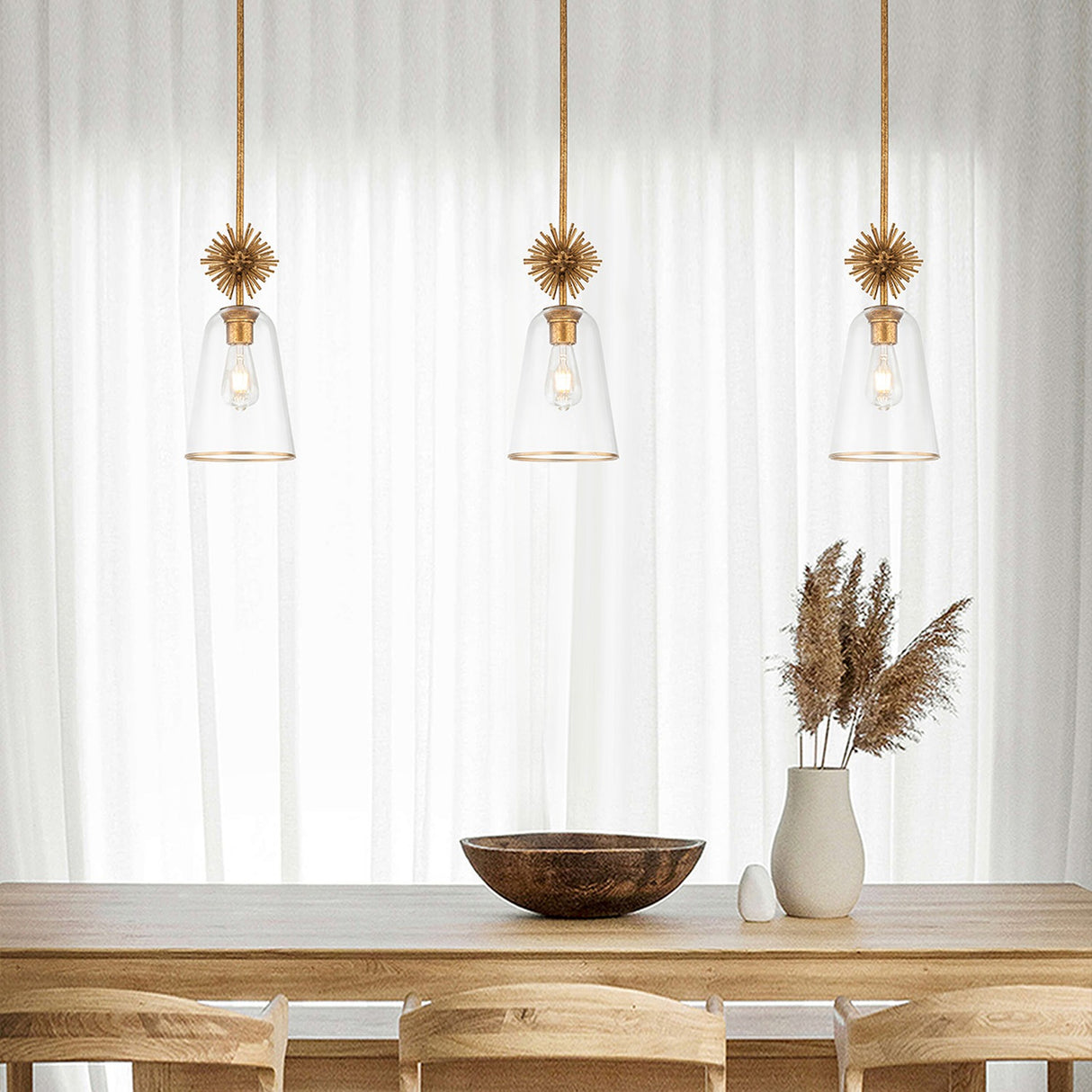 Staring 1 Light Pendant Light - Distressed Gold
