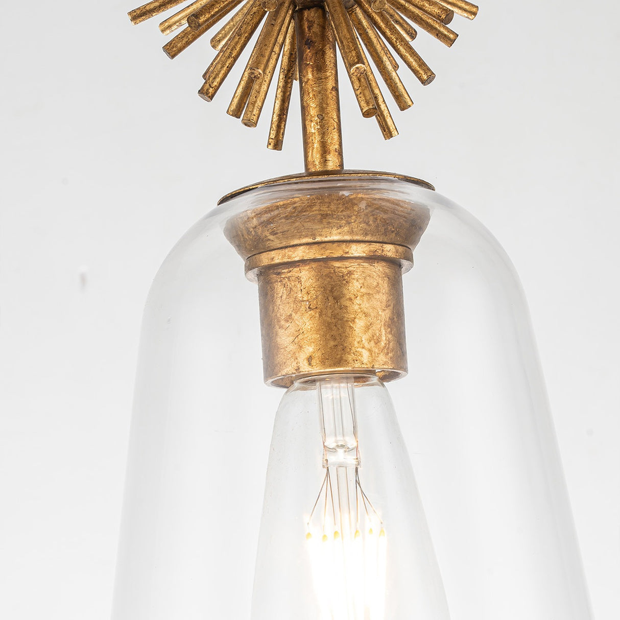 Staring 1 Light Pendant Light - Distressed Gold