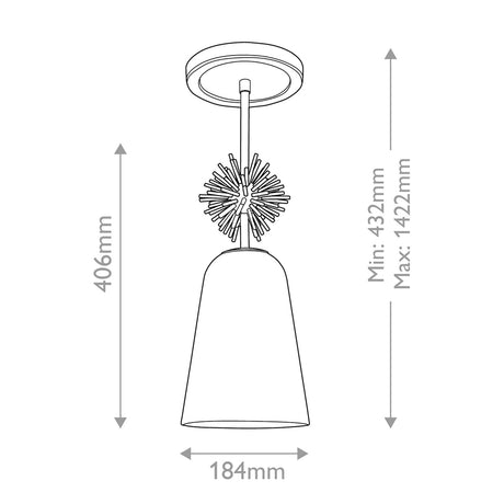 Staring 1 Light Mini Pendant Light - Distressed Gold with Opal Glass