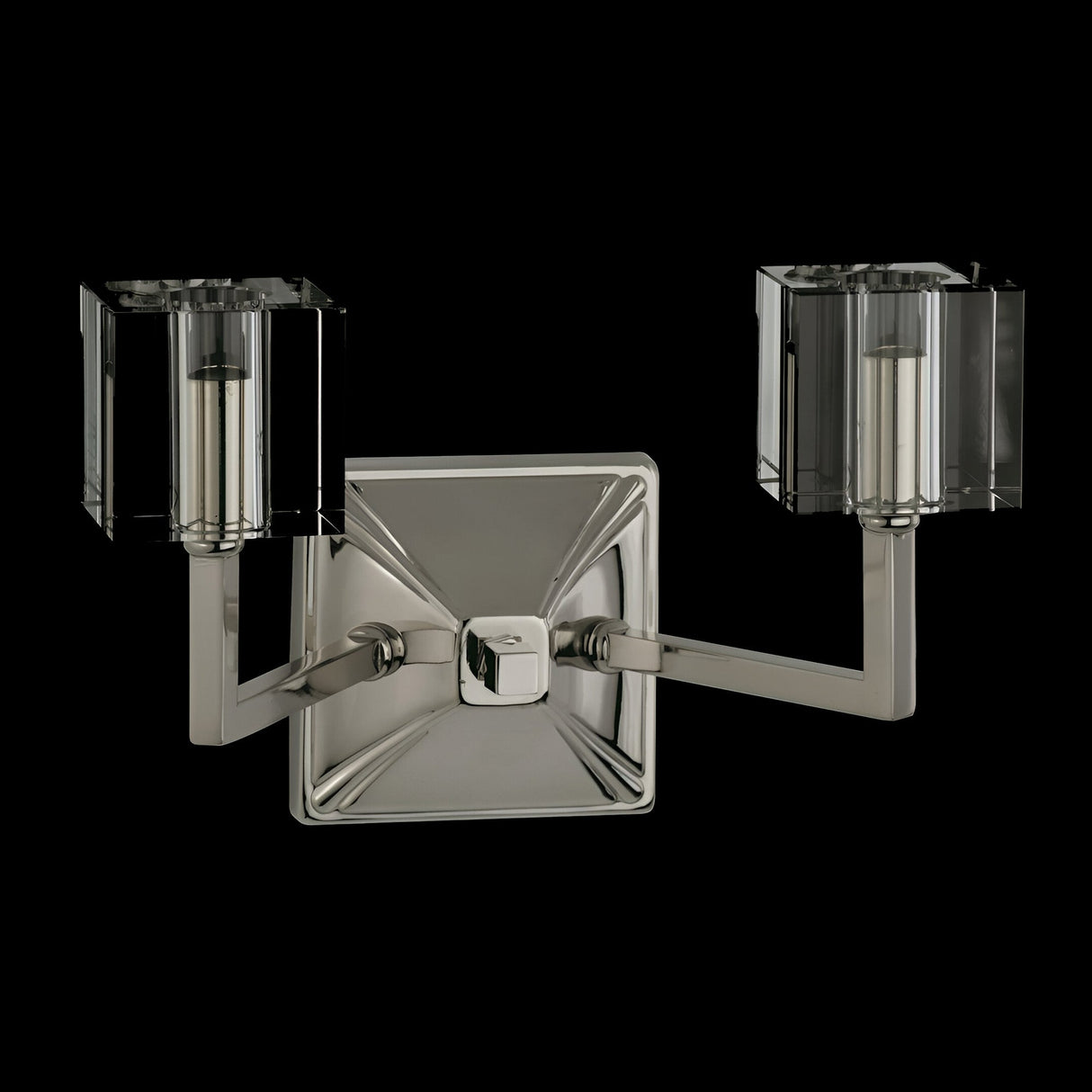 Forma V1 2 Light Optical Glass Wall Light - Nickel