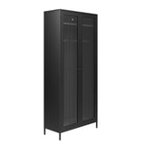 Storm 2 Door Wardrobe - Black with Clear