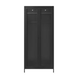 Storm 2 Door Wardrobe - Black with Clear