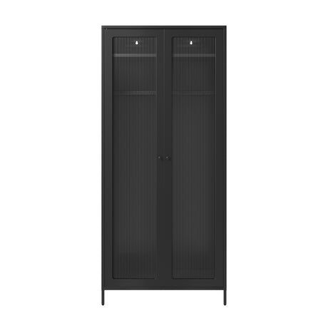 Storm 2 Door Wardrobe - Black with Clear
