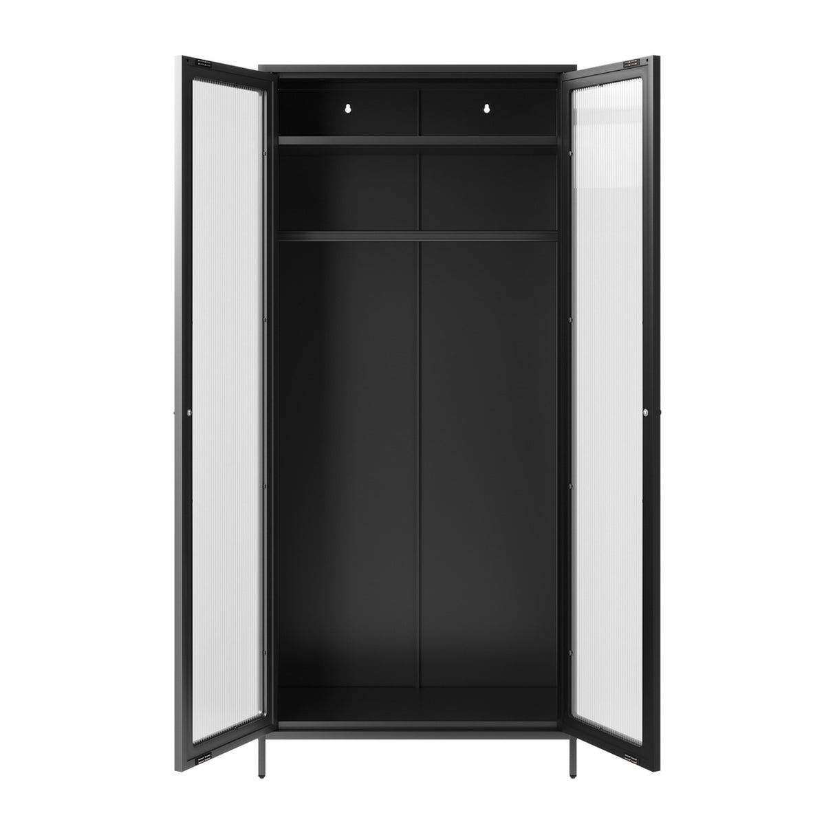 Storm 2 Door Wardrobe - Black with Clear