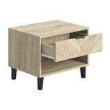 Stockholm 1 Drawer Bedside Table - Sonoma Oak with Black